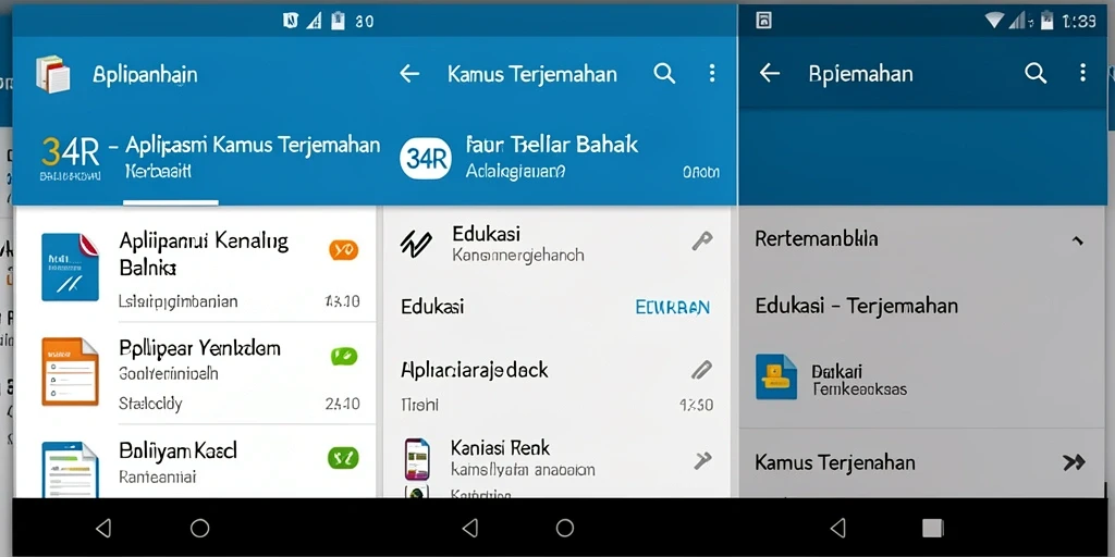 Tampilan antarmuka 34R yang sederhana dan fungsional untuk Kamus Terjemahan.
