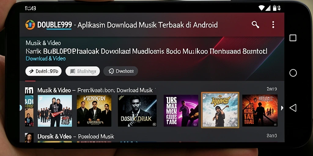 Antarmuka aplikasi Download Musik yang sederhana dan mudah digunakan.