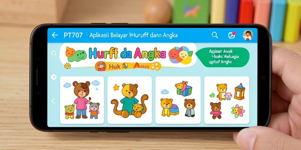 Antarmuka pemelajaran huruf dan angka yang menarik.