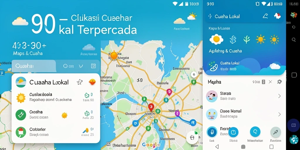Antarmuka S80 menampilkan informasi cuaca lokal yang jelas dan terperinci.